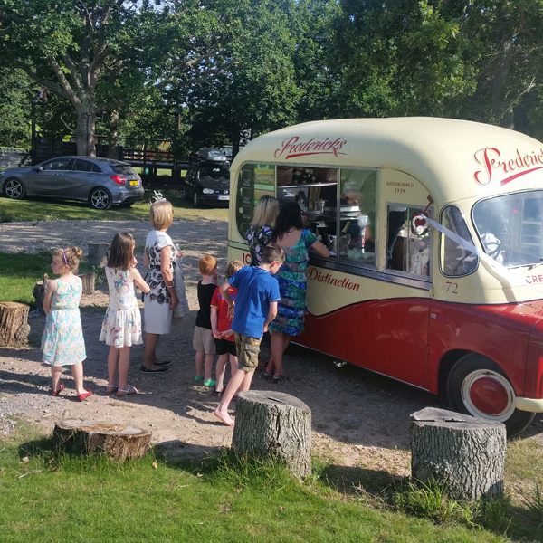 Children queuing for ices from Sussex Vintage Ices